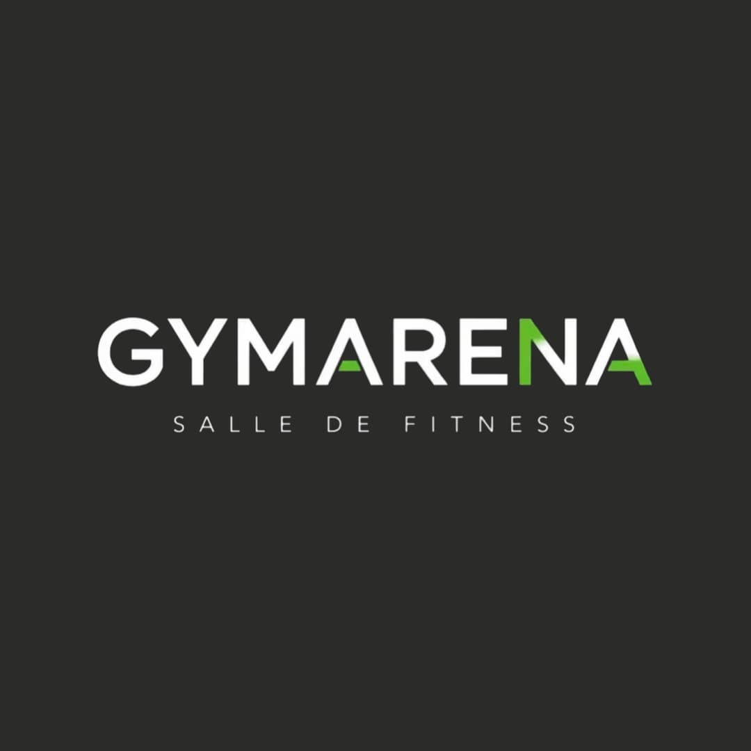 Nouveau logo de Gym Arena : lettrage épuré en capitales blanches, avec des touches de vert sur les A et le N.